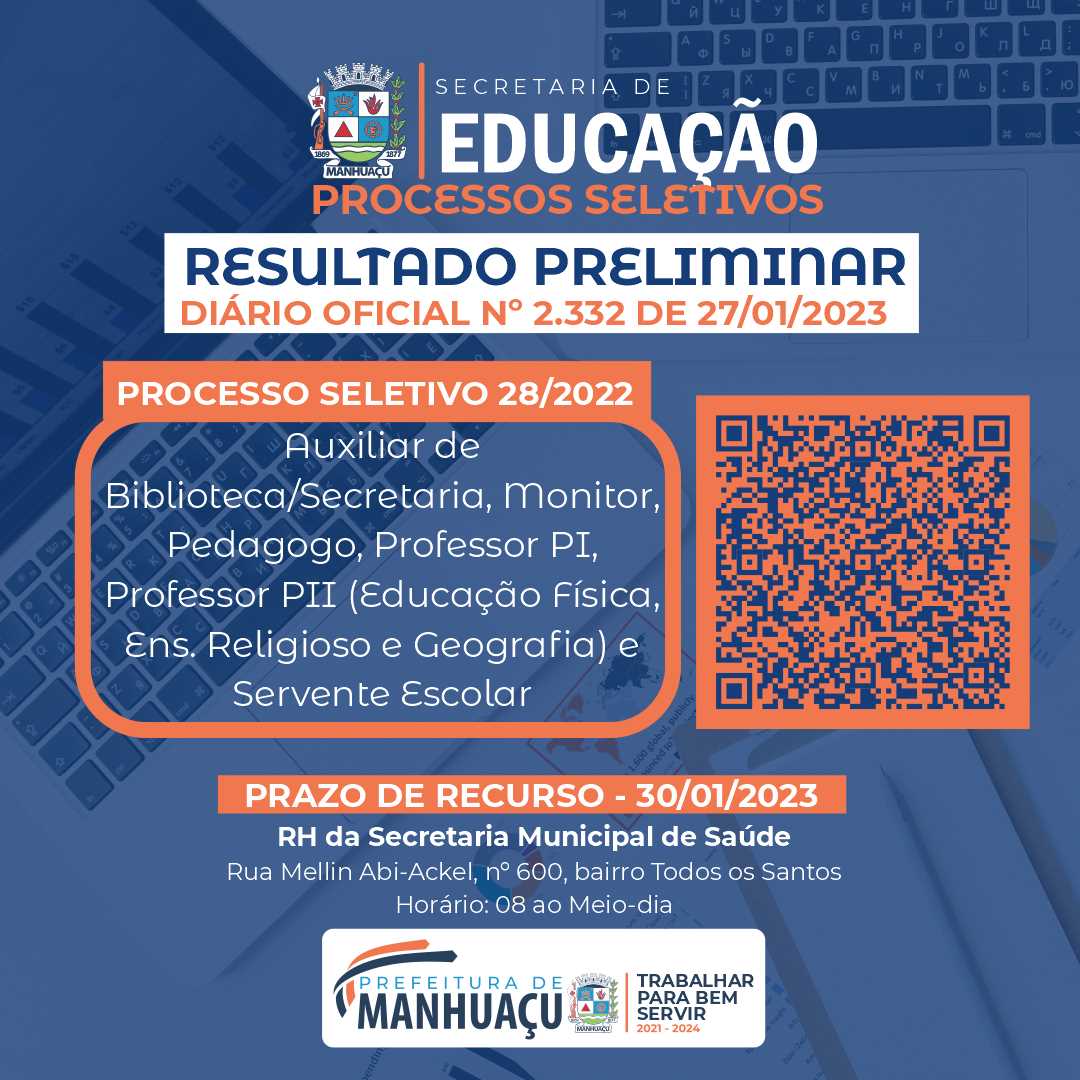 Prefeitura Municipal de Manhuaçu Secretaria de Educação divulga